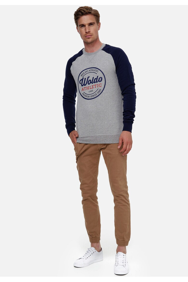 Woldo Athletic Woldo Bluza de trening cu imprimeu logo si maneci raglan Runder 1945 - Pled.ro