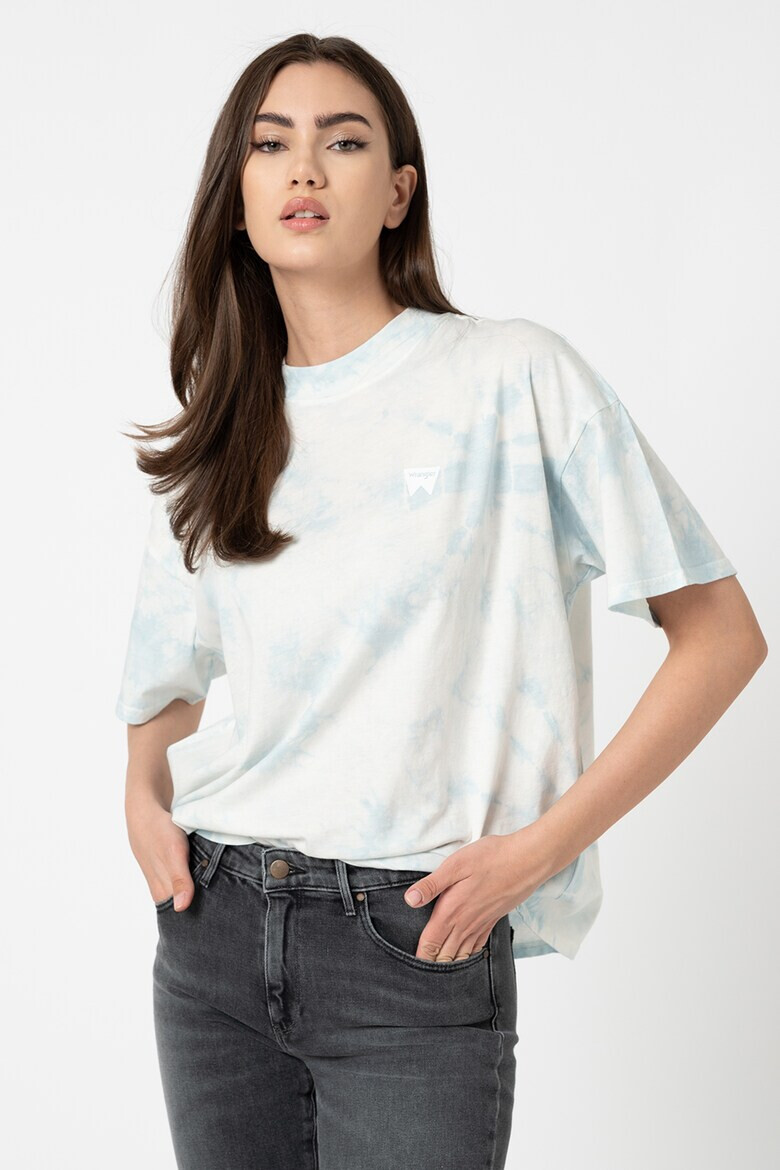 Wrangler Tricou cu maneci cazute si imprimeu tie-dye Girlfriend - Pled.ro