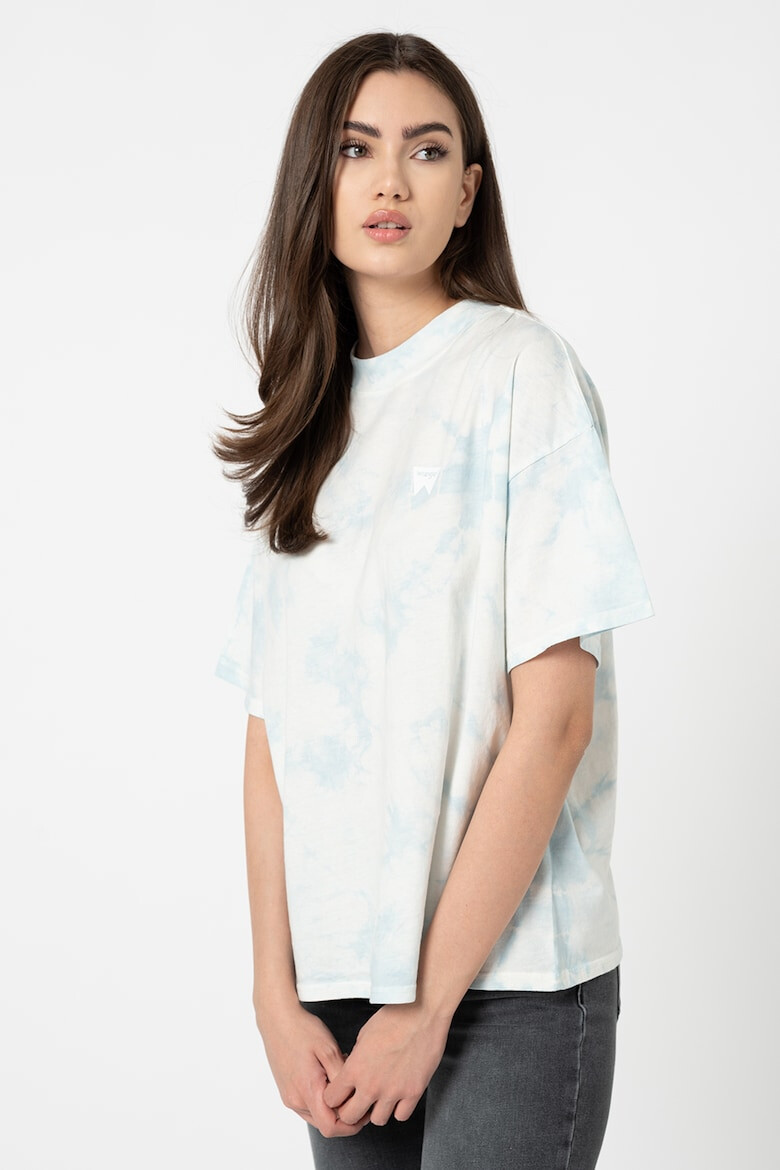 Wrangler Tricou cu maneci cazute si imprimeu tie-dye Girlfriend - Pled.ro