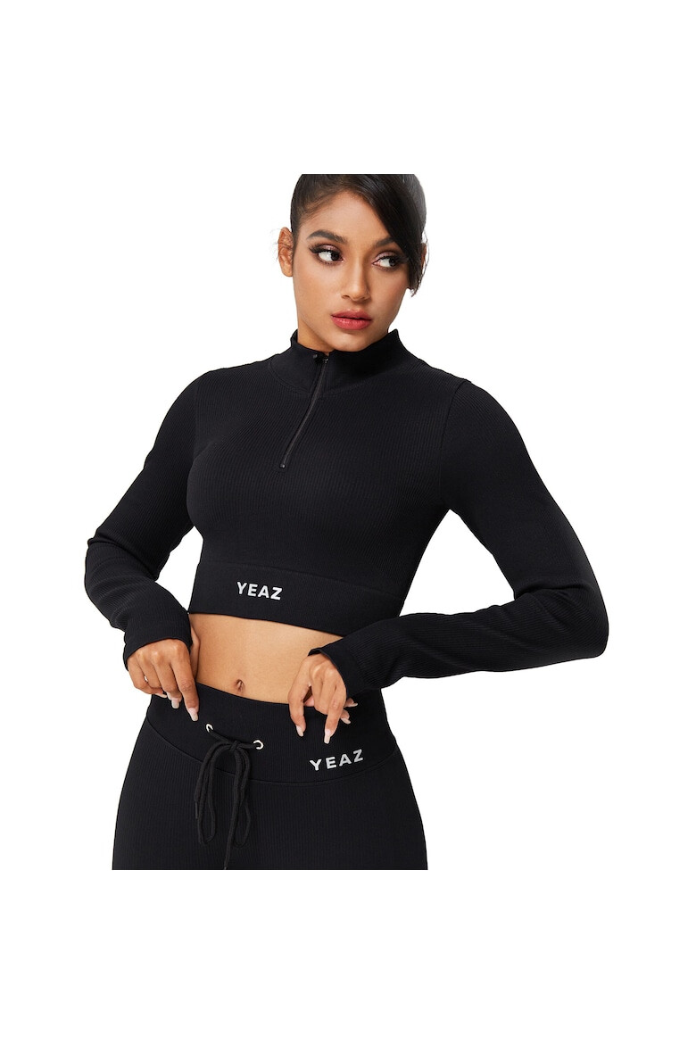 YEAZ Bluza crop cu fermoar scurt pentru antrenament - Pled.ro