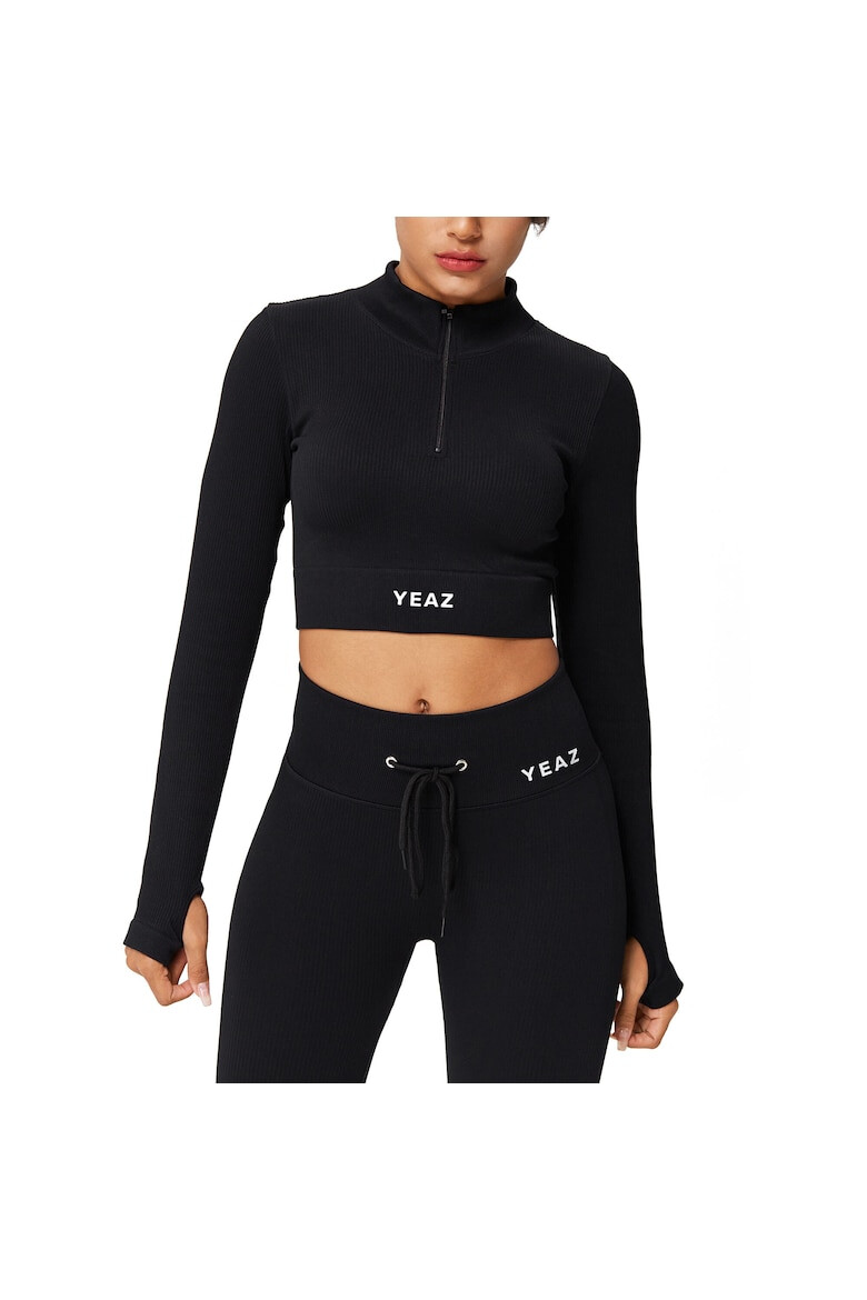 YEAZ Bluza crop cu fermoar scurt pentru antrenament - Pled.ro