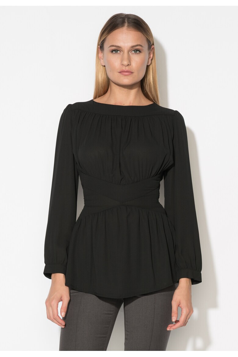 Zee Lane Collection Bluza neagra din sifon - Pled.ro