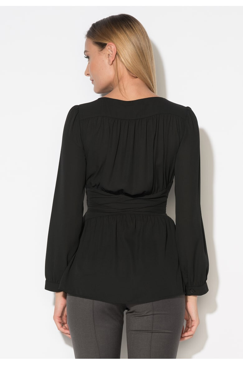 Zee Lane Collection Bluza neagra din sifon - Pled.ro