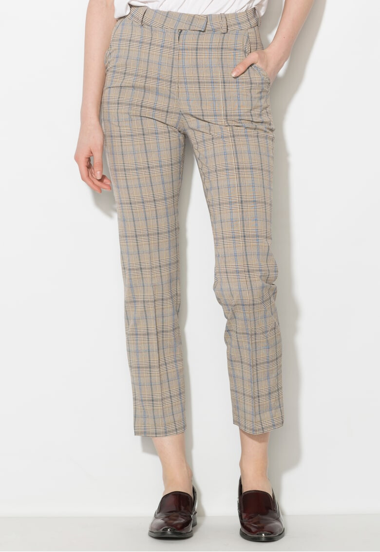 Zee Lane Denim Pantaloni in nuante de gri cu albastru in carouri - Pled.ro