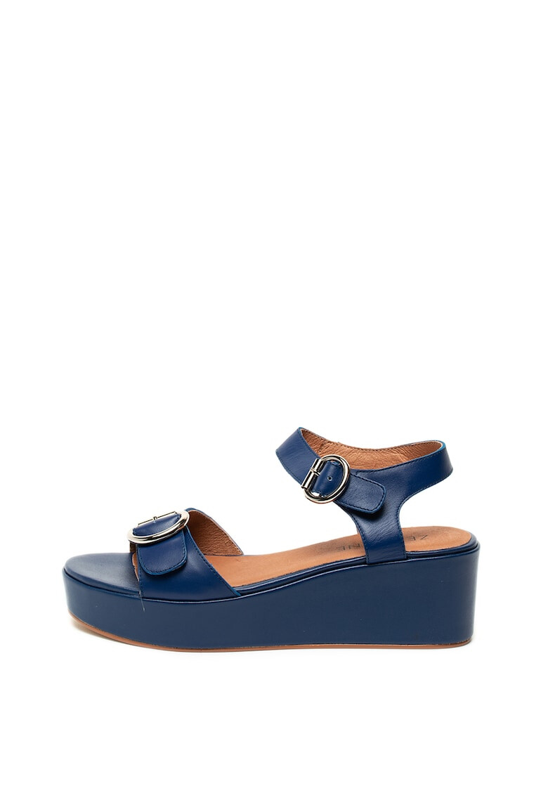 Zee Lane Sandale wedge de piele cu bareta pe glezna - Pled.ro