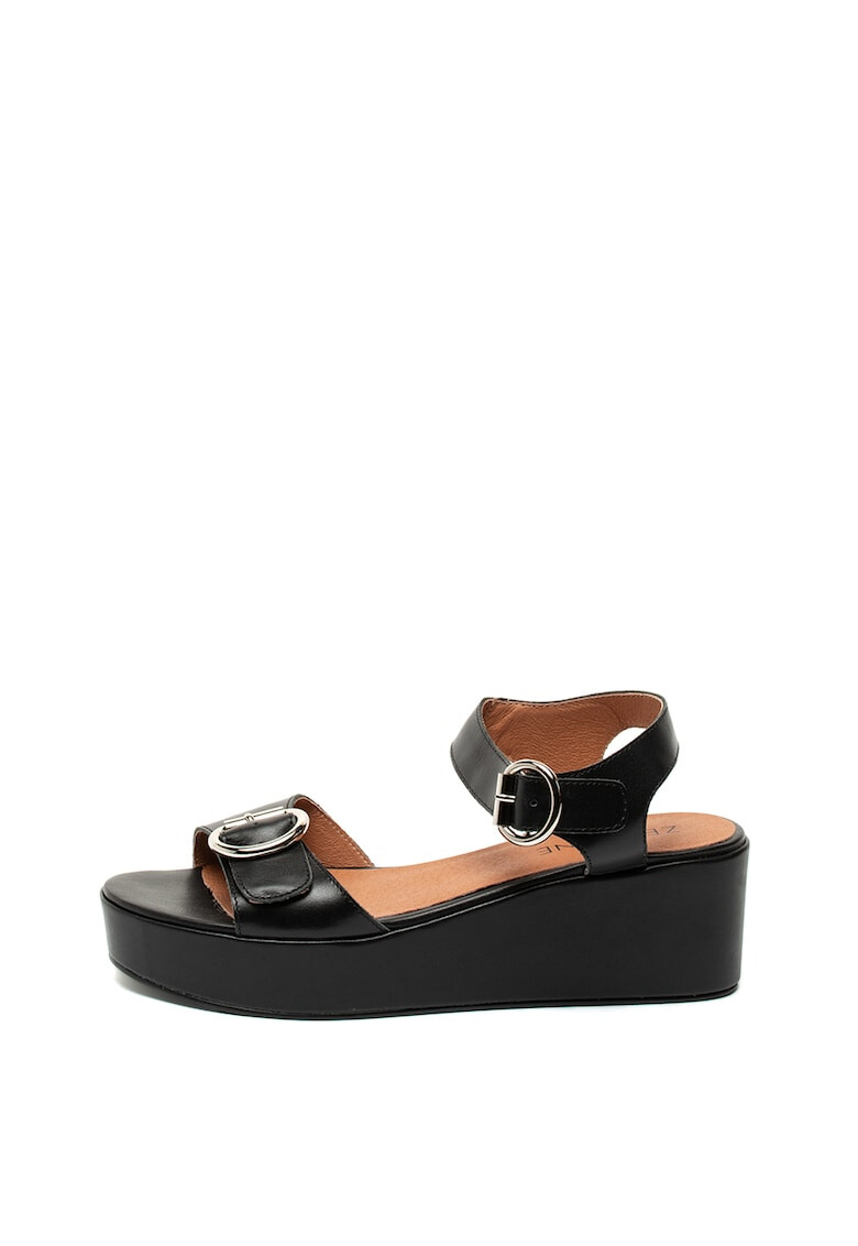 Zee Lane Sandale wedge de piele cu barete cu catarame - Pled.ro