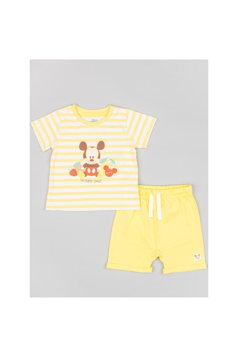 Zippy Set tricou si pantaloni scurti 302725021 Bumbac Galben - Pled.ro