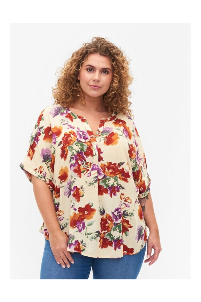 ZIZZI Bluza dama 82073 Viscoza Ecru - Pled.ro