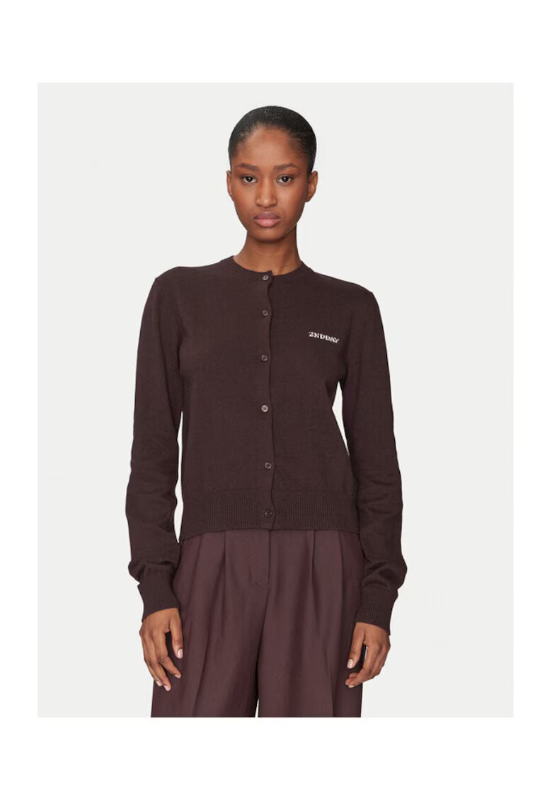 2NDDAY Cardigan dama - 305214379 - Bumbac/Lana - Maro - Maro