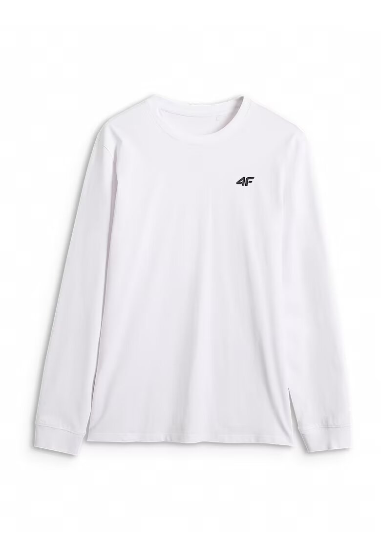 4F Bluza barbati cu maneca lunga - alb - bumbac