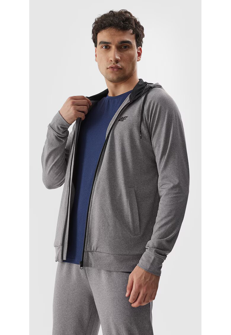 4F Bluza barbati Poliester - Gri - Gri