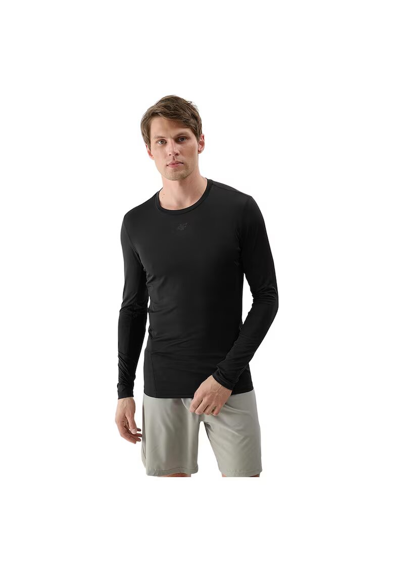 4F Bluza sport barbati slim fit - negru - poliester