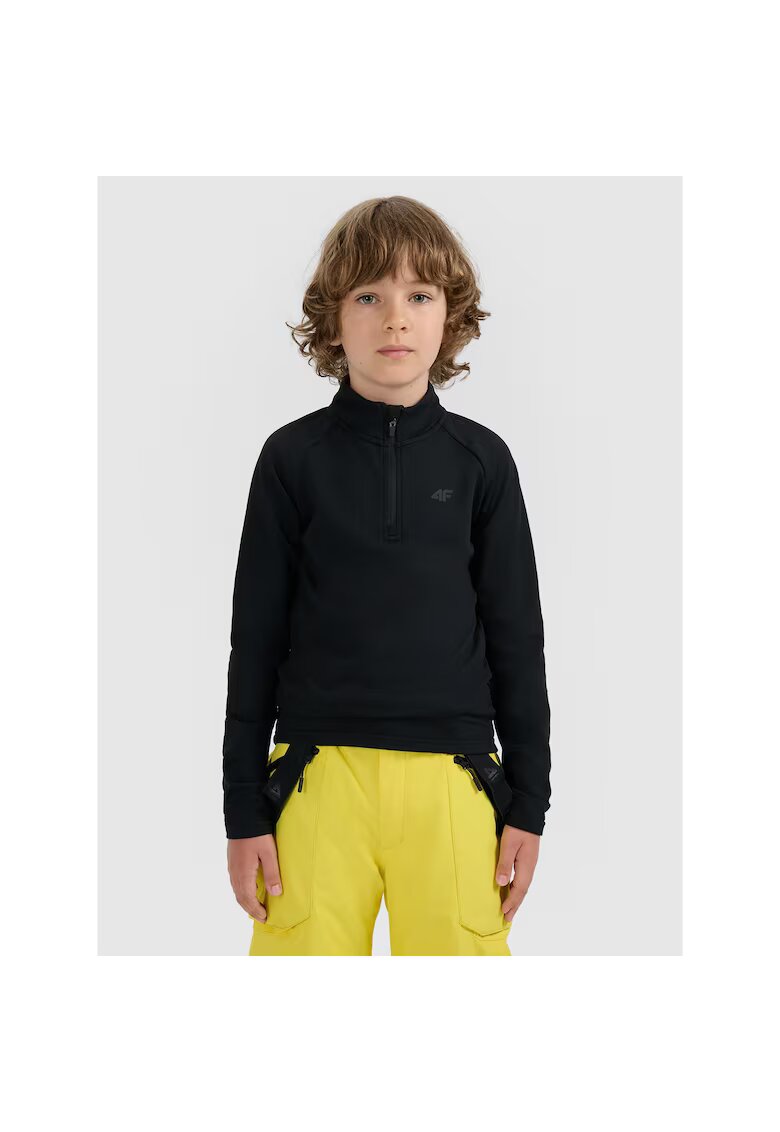 4F Bluza sport copii - fleece - negru