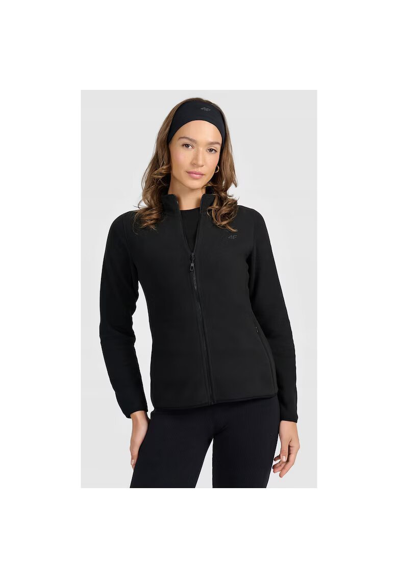 4F Bluza sport dama - fleece - slim - negru