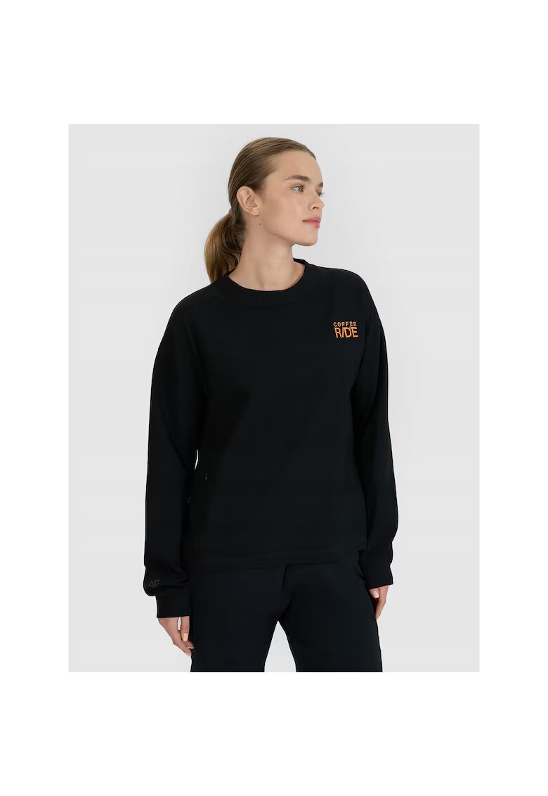 4F Bluza sport dama maneca lunga - negru - bumbac/poliester