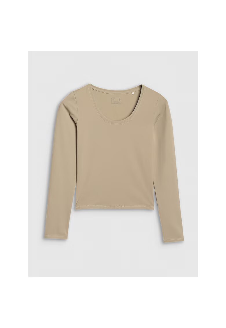 4F Bluza sport dama slim - elastic - bej - material sintetic