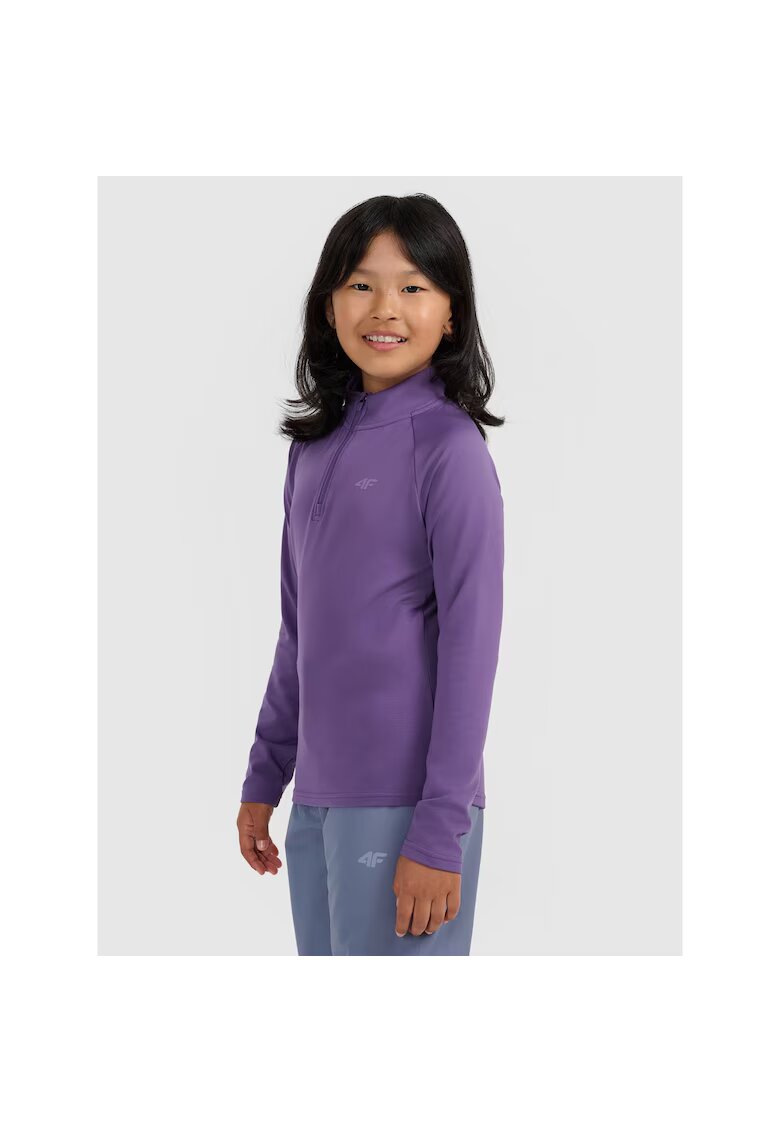 4F Bluza sport fete - fleece - mov -