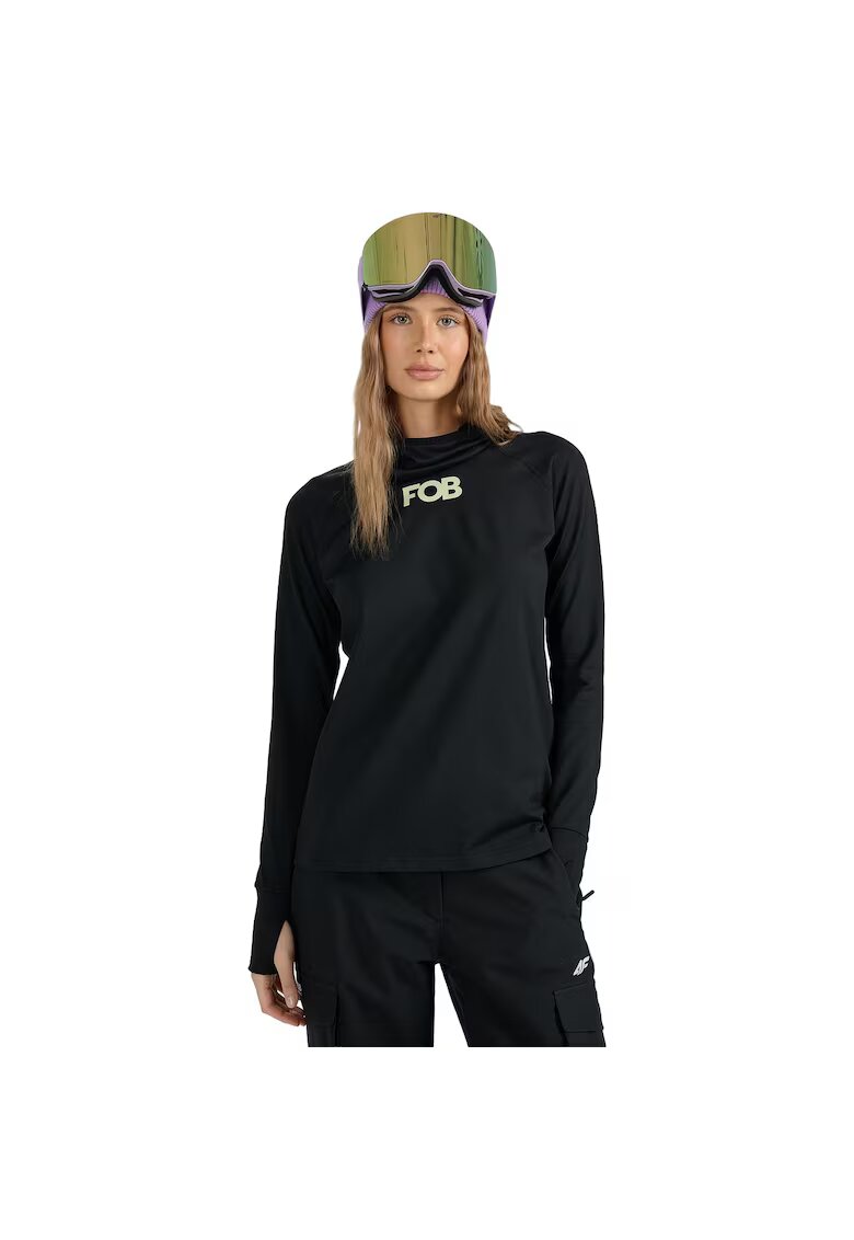 4F Bluza sport termica pentru femei - neagra - poliester - tehnologie Warm -