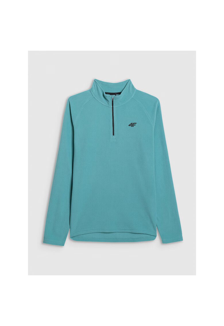 4F Bluza sport termoactiva barbati - poliester - guler inalt - slim fit - tehnologie Warm - turcoaz - Turcoaz