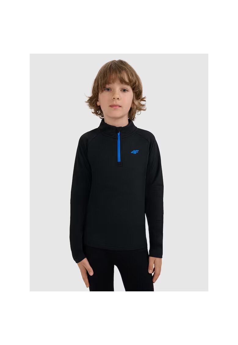 4F Bluza termica baieti fleece - tehnologie Warm - croiala slim - negru