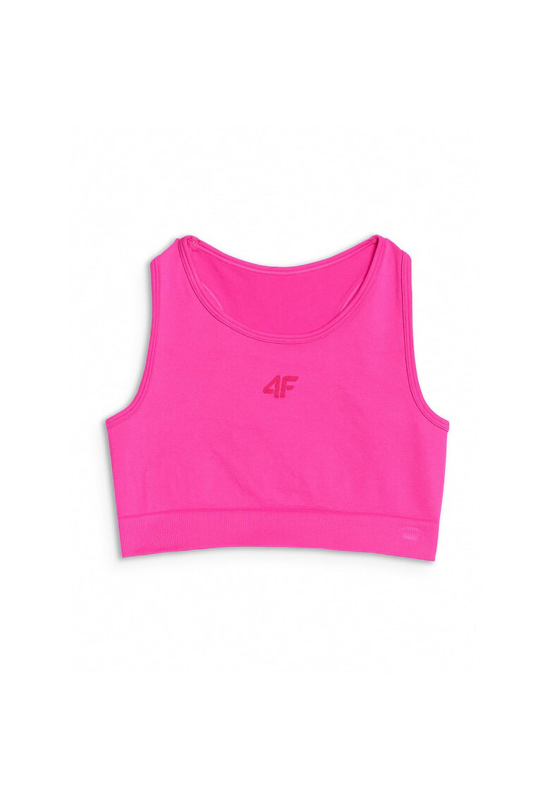 4F Bustiera sport roz - uscare rapida - pentru fete - sintetic