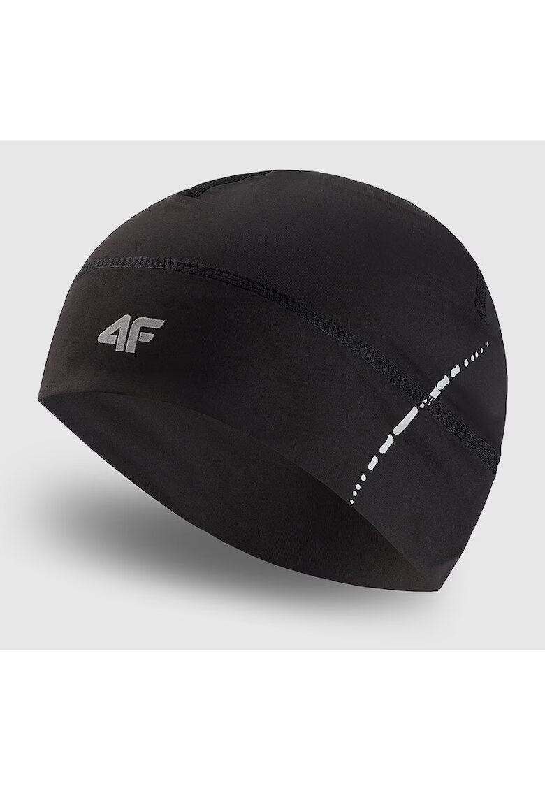 4F Caciula Alergare Unisex Negru - Beanie Reflectorizanta - Poliamida si Elastan AW25
