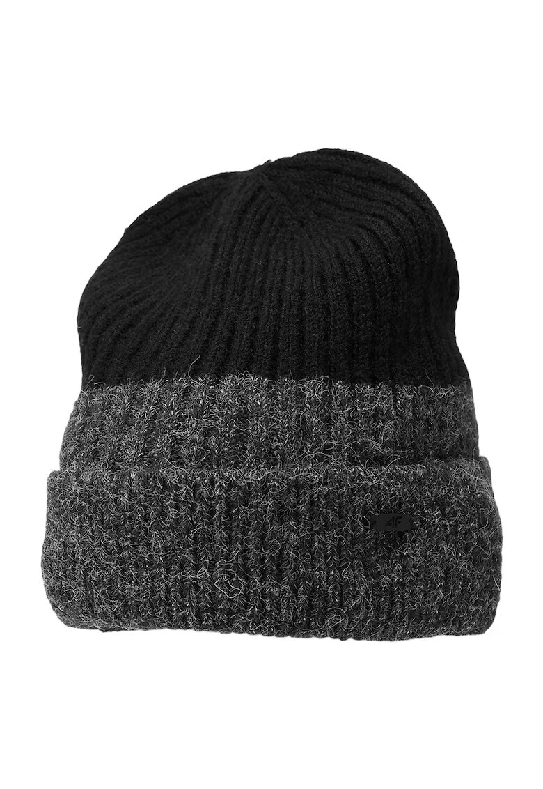 4F Caciula barbati Poliacril - Negru - Negru