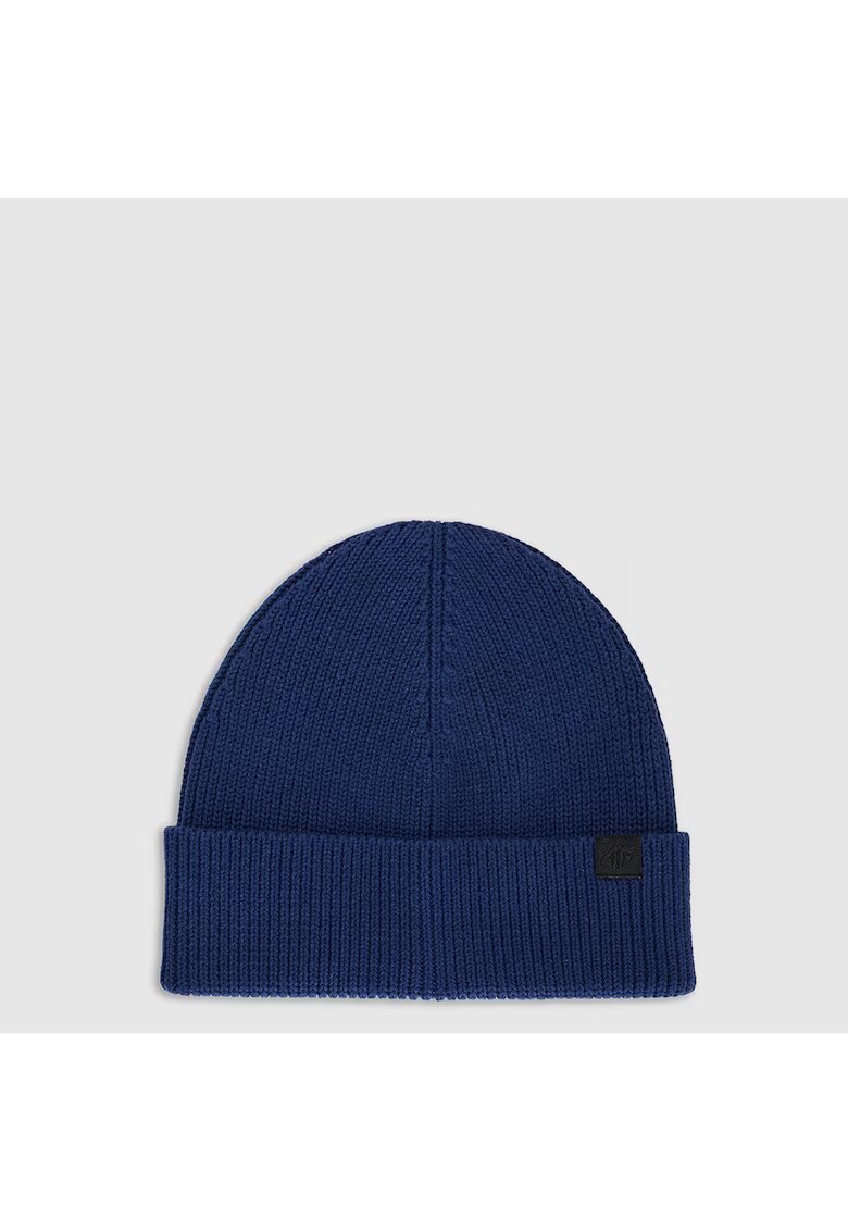 4F Caciula beanie barbati - albastru - uni - 100% bumbac