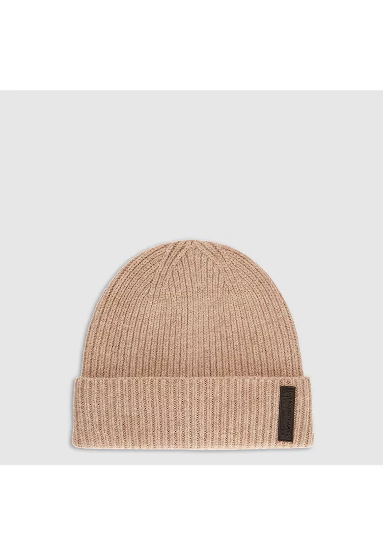 4F Caciula beanie barbati lana - bej -