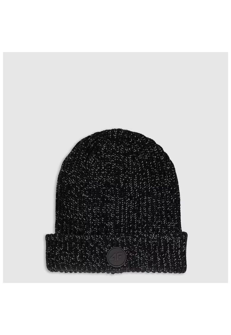 4F Caciula beanie copii neagra - unisex - dimensiune universala - material sintetic
