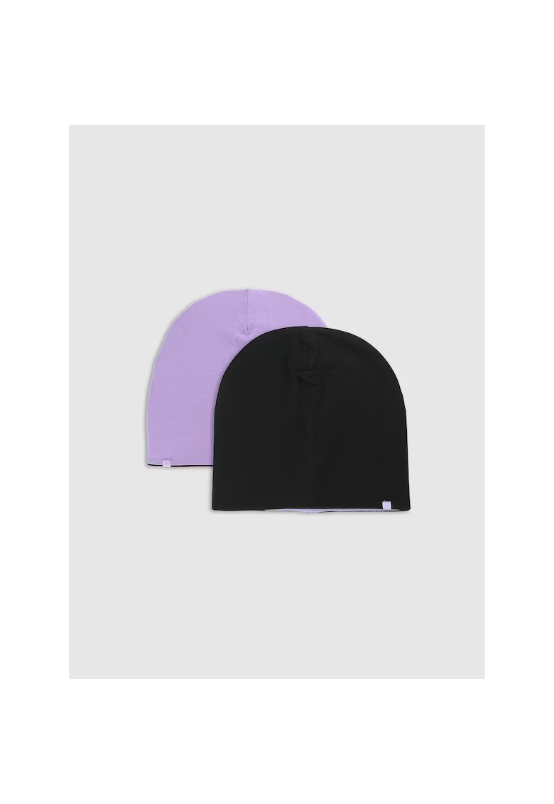 4F Caciula beanie cu 2 fete unisex - violet/negru - dimensiune universala