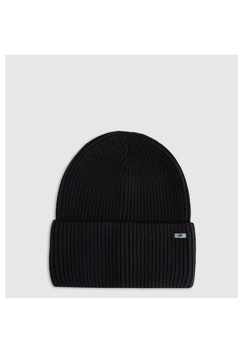 4F Caciula beanie dama - neagra - S - din viscoza
