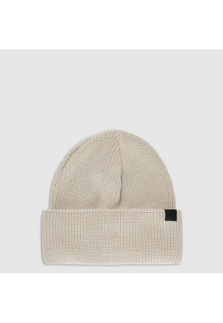 4F Caciula beanie din lana merino unisex - bej - dimensiune universala