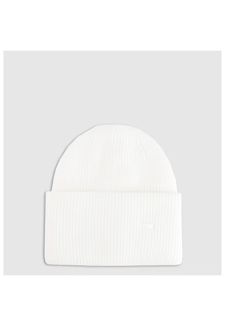 4F Caciula beanie unisex alb - dimensiune universala - material din viscoza