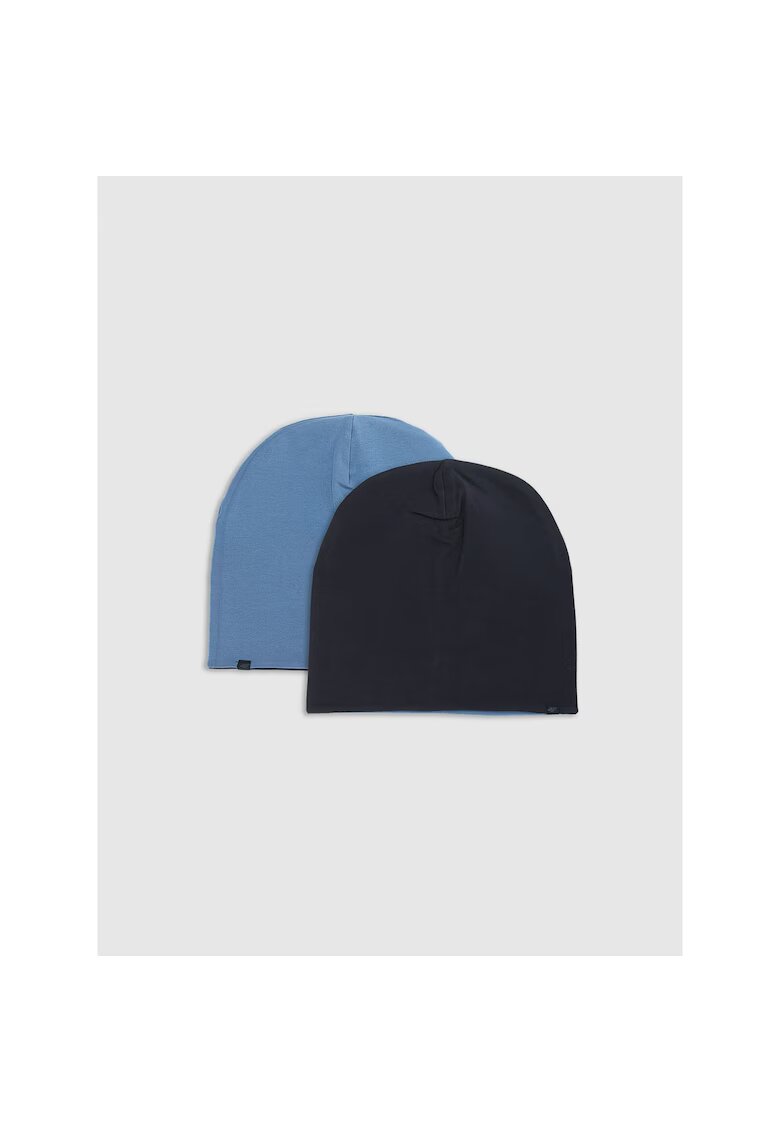 4F Caciula beanie unisex cu doua fete - albastru - universal