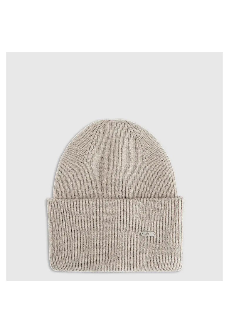 4F Caciula beanie unisex gri - dimensiune universala - material din viscoza