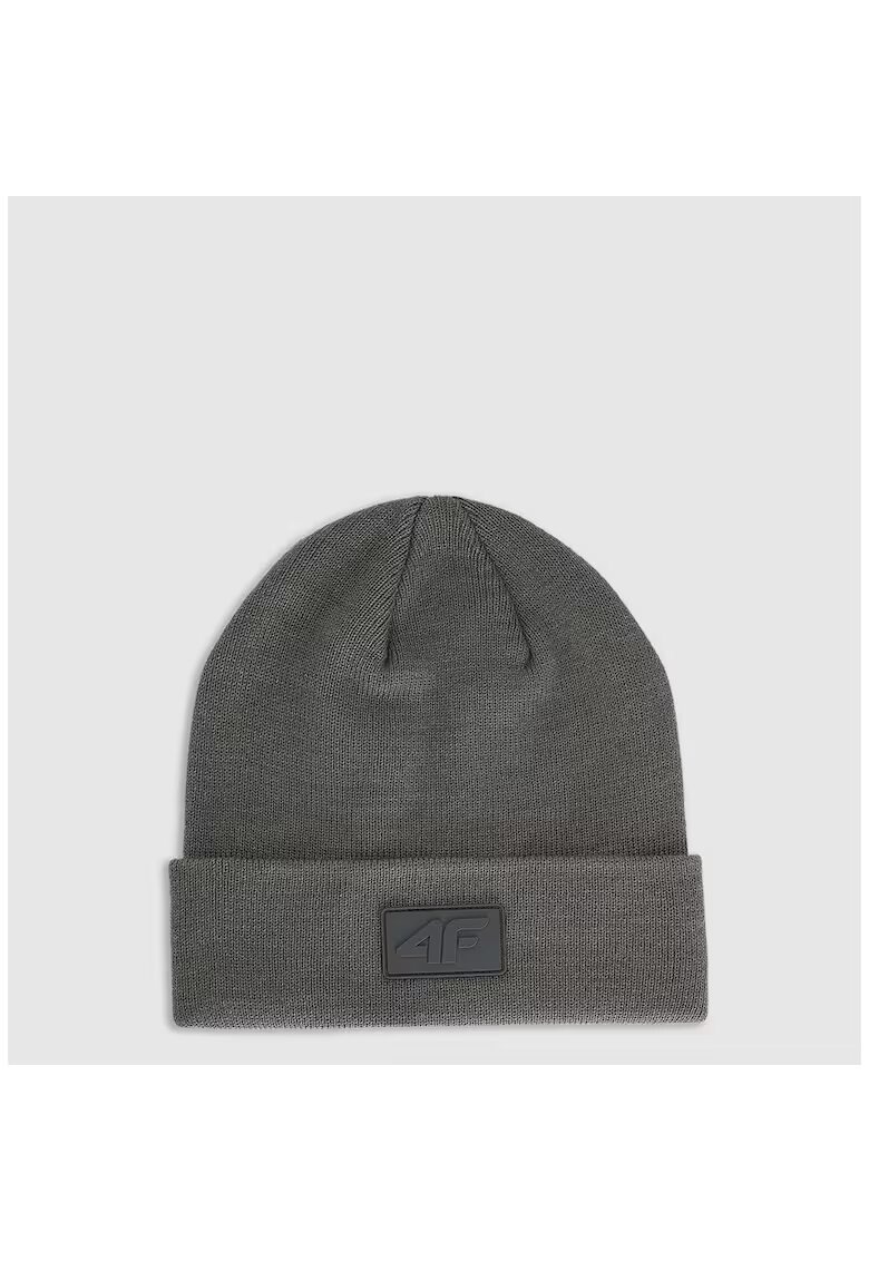 4F Caciula beanie unisex gri - poliester - dimensiune universala