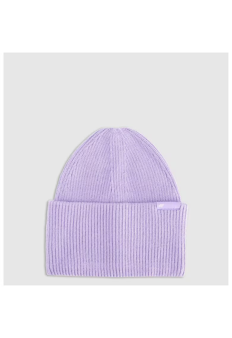 4F Caciula beanie unisex - mov - marime universala - material din viscoza