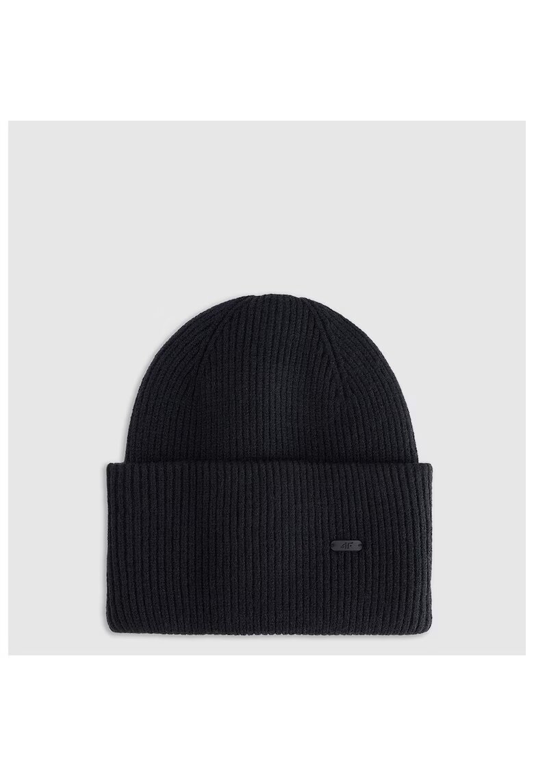 4F Caciula beanie unisex neagra - marime universala - din viscoza