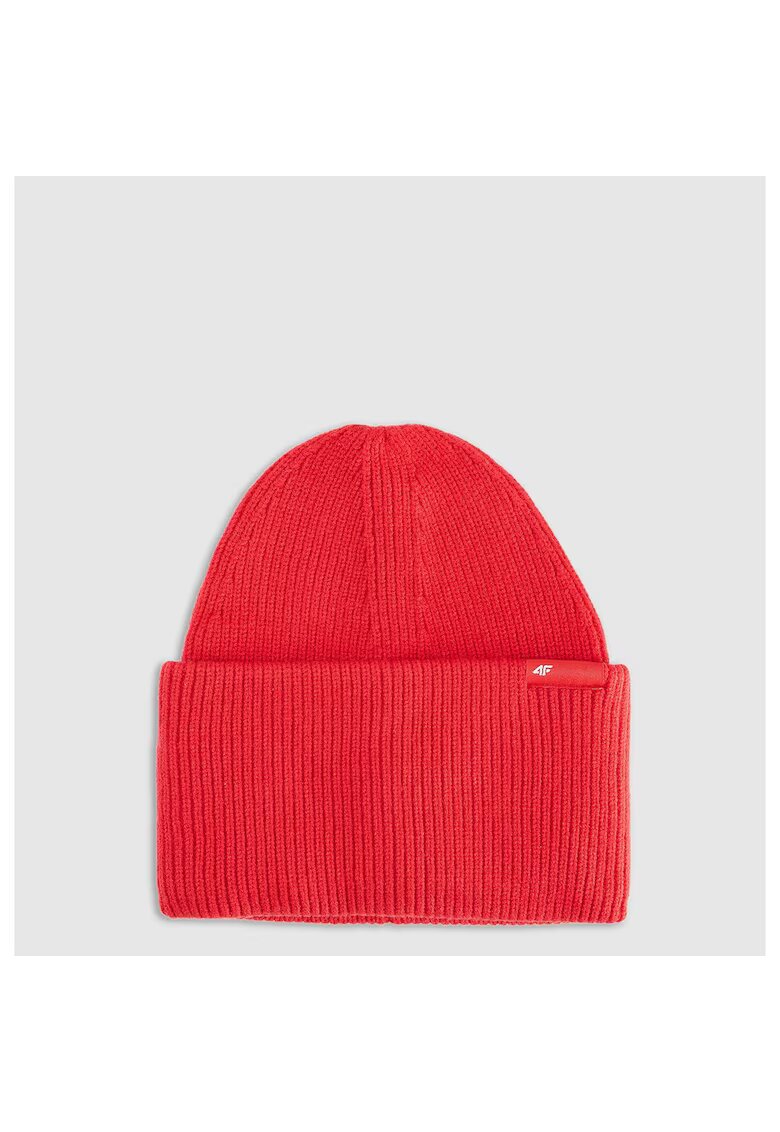 4F Caciula beanie unisex rosie - dimensiune universala - material din viscoza