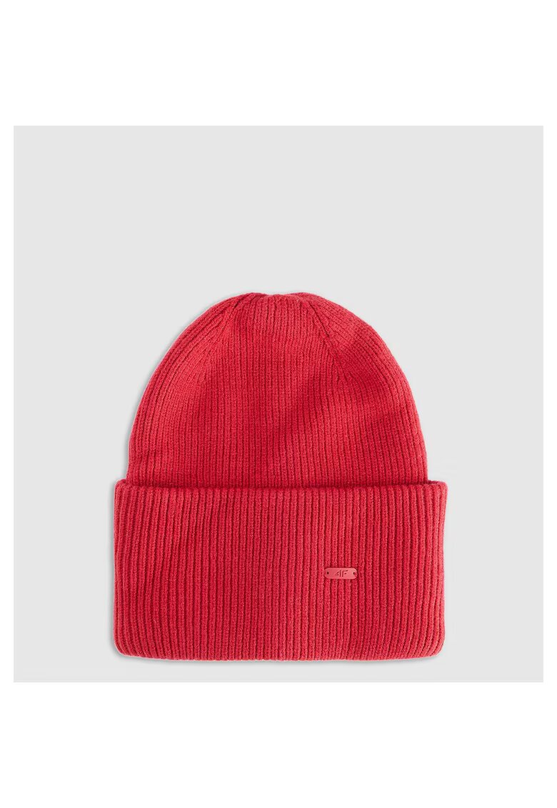 4F Caciula beanie unisex - rosie - marime universala - material din viscoza