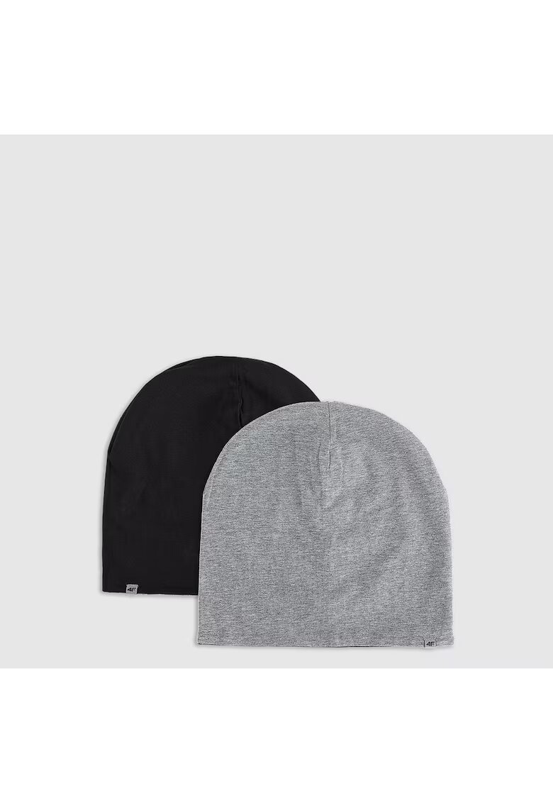 4F Caciula cu doua fete pentru copii - unisex - gri/negru - universala