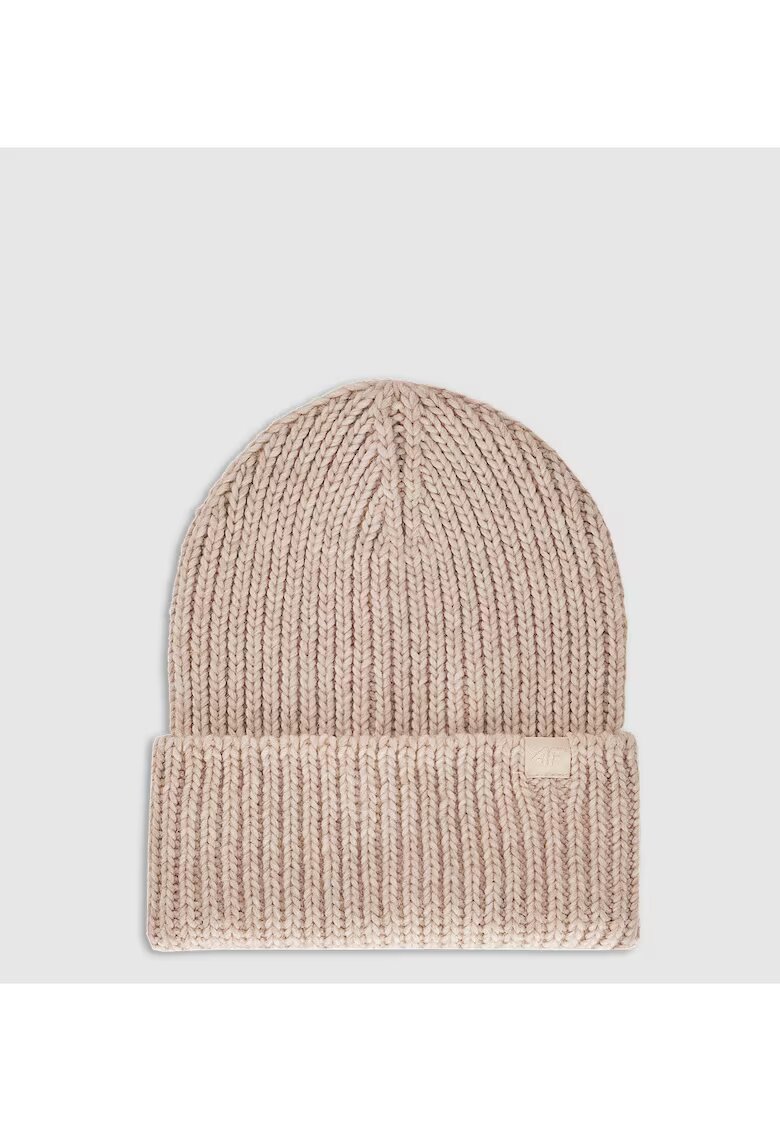 4F Caciula de iarna dama bej - uni - material acrilic - lana - alpaca