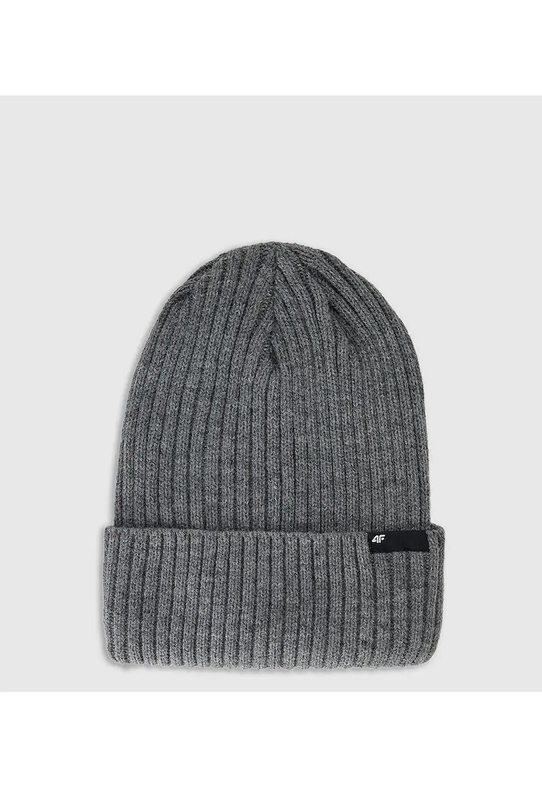 4F Caciula de iarna model beanie - gri - material sintetic - tehnologie Thinsulate