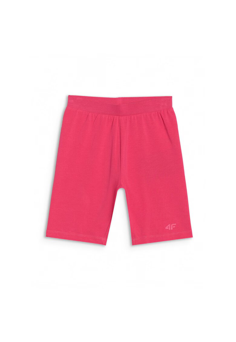 4F Colanti ciclism fete slim fit - talie inalta - roz - bumbac