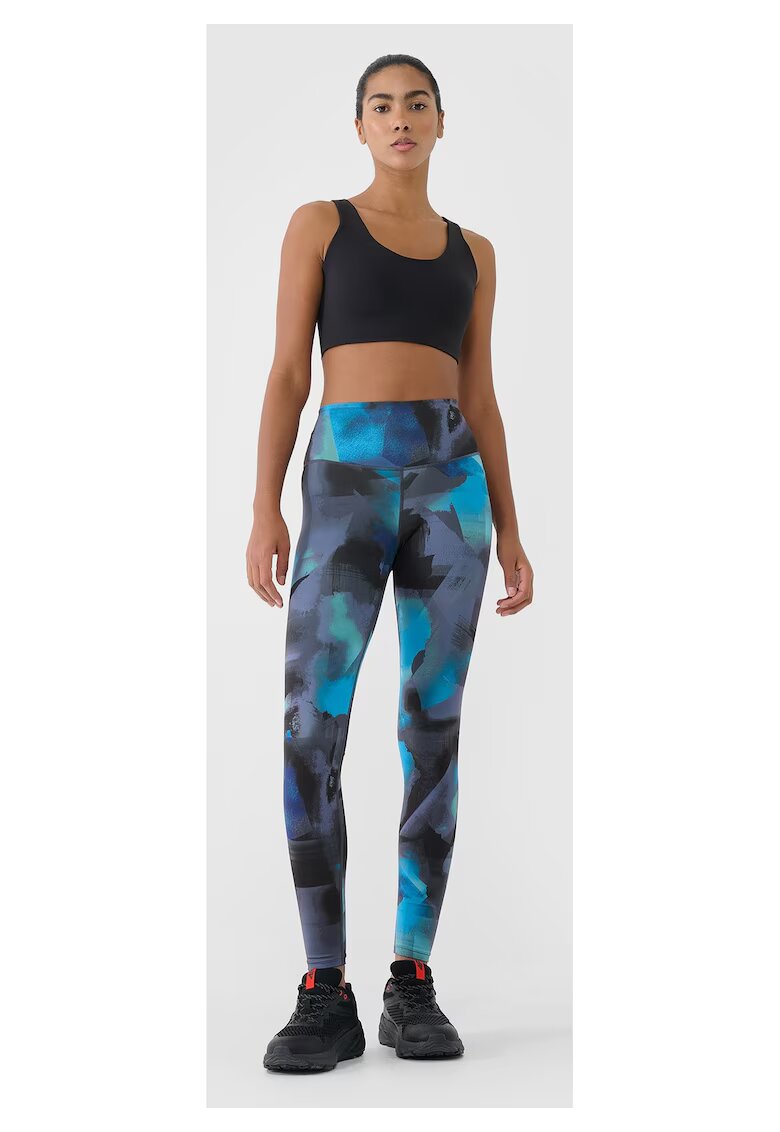 4F Colanti de antrenament femei talie inalta - croiala subtire - multicolor - material sintetic