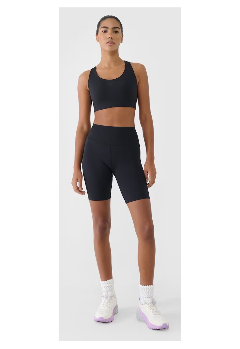 4F Colanti de antrenament pentru femei negru - material reciclat - tehnologie Dry - croiala subtire - buzunar ascuns