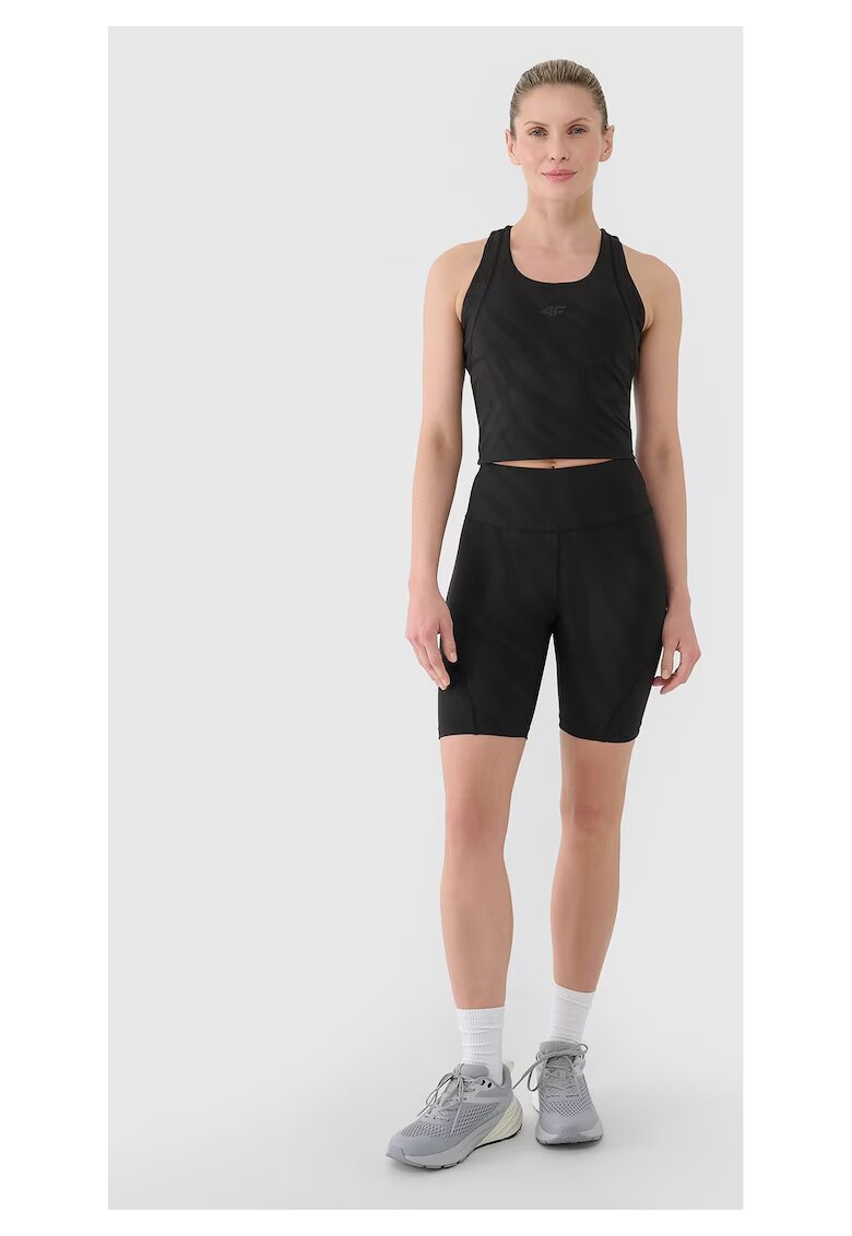 4F Colanti Femei Talia Inalta - Negru Intens - Material Sintetic