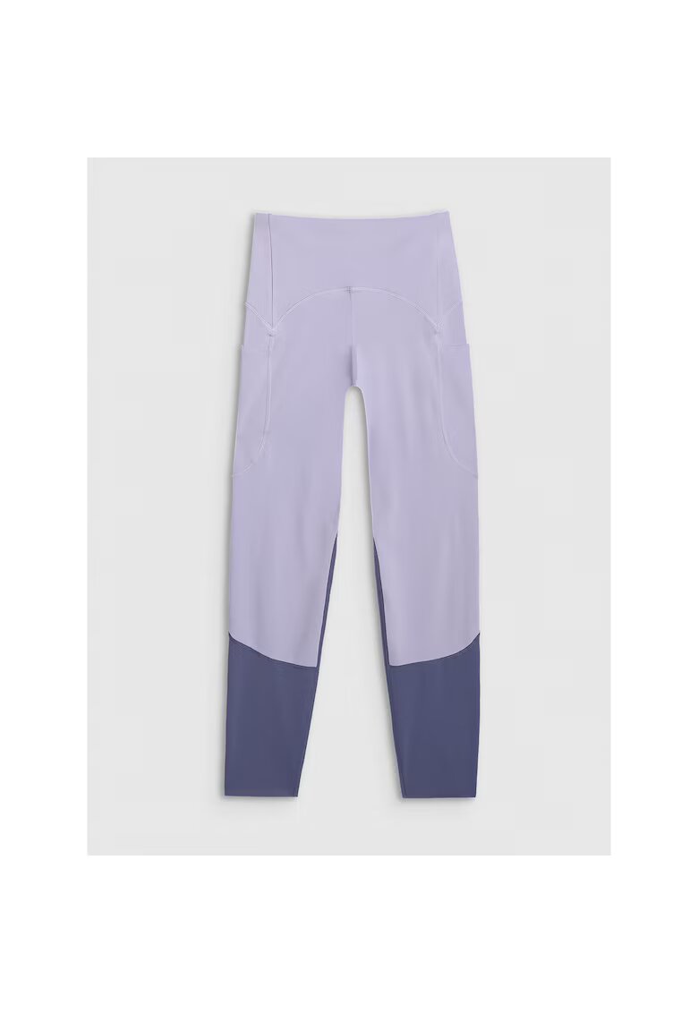4F Colanti Sportivi Dama Albastru cu TalieColantiTalie Inalta si Uscare Rapida - Pentru Training - Material Poliester - Sezon AW25 - M