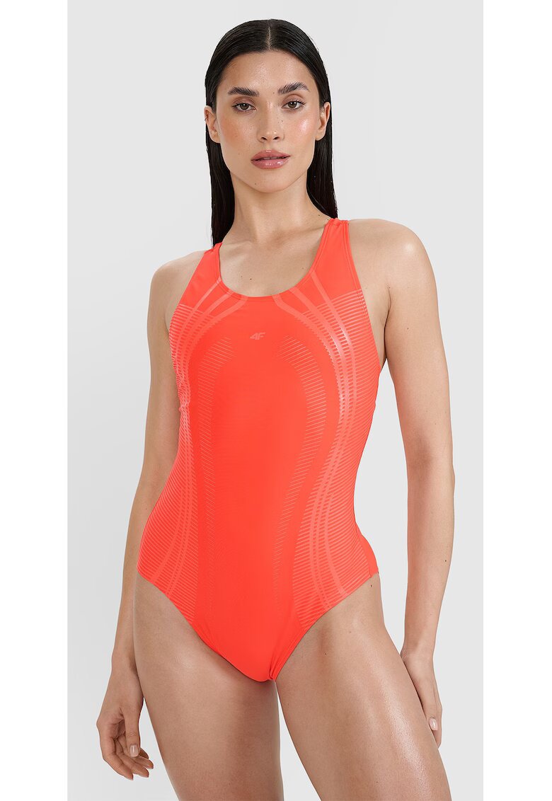 4F Costum de baie dintr-o singura piesa rosu - elastan